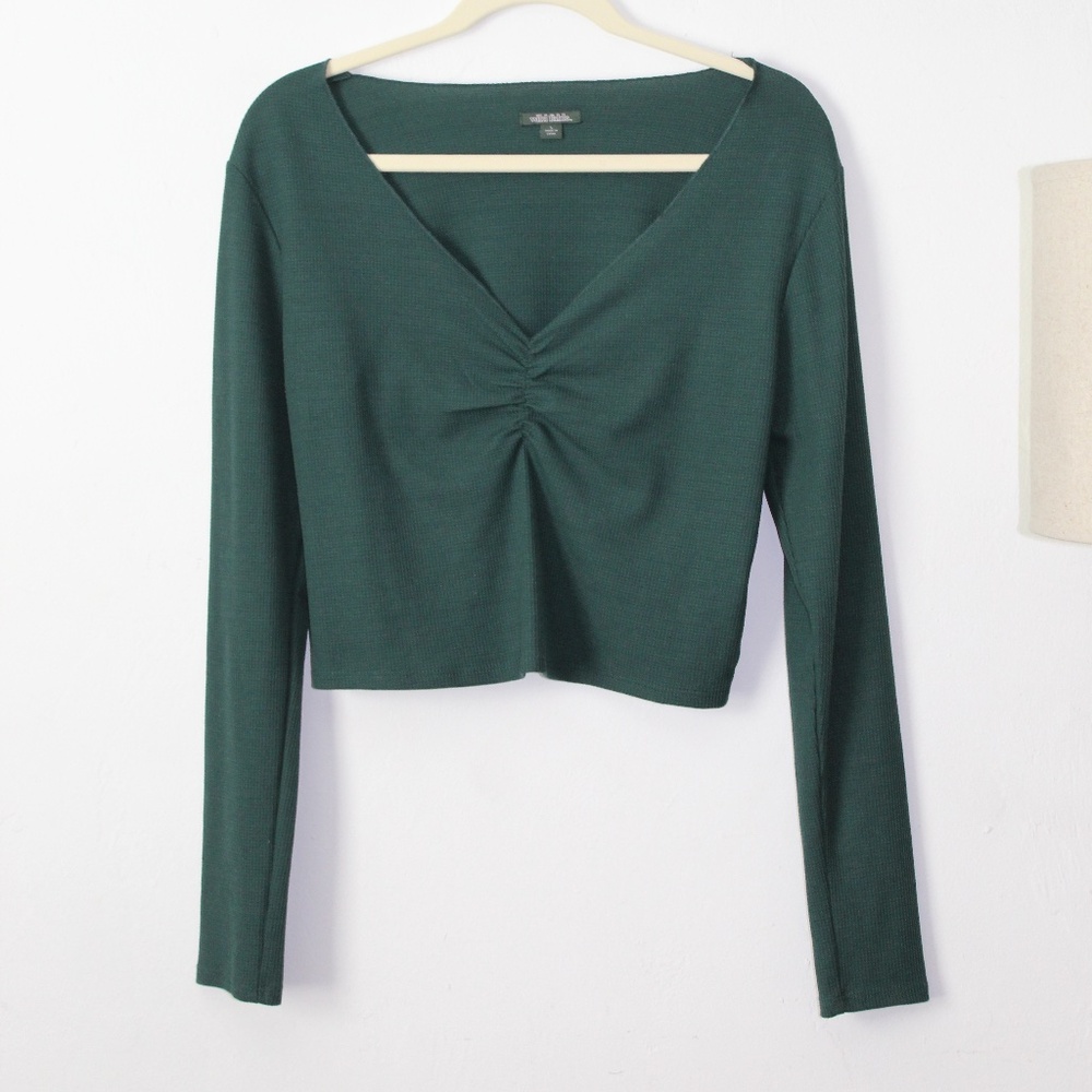 Wild Fable Green Long-Sleeved Top, Size Large